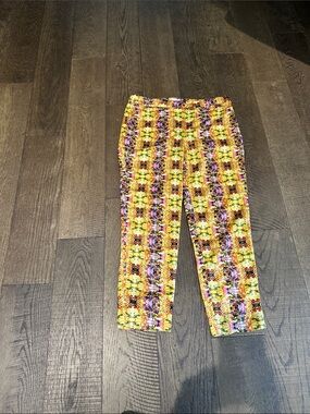 Women's Yellow Patterned Stretch Leggings